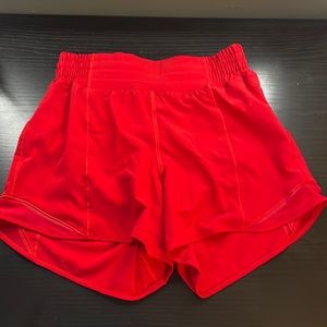 Red Lululemon shorts